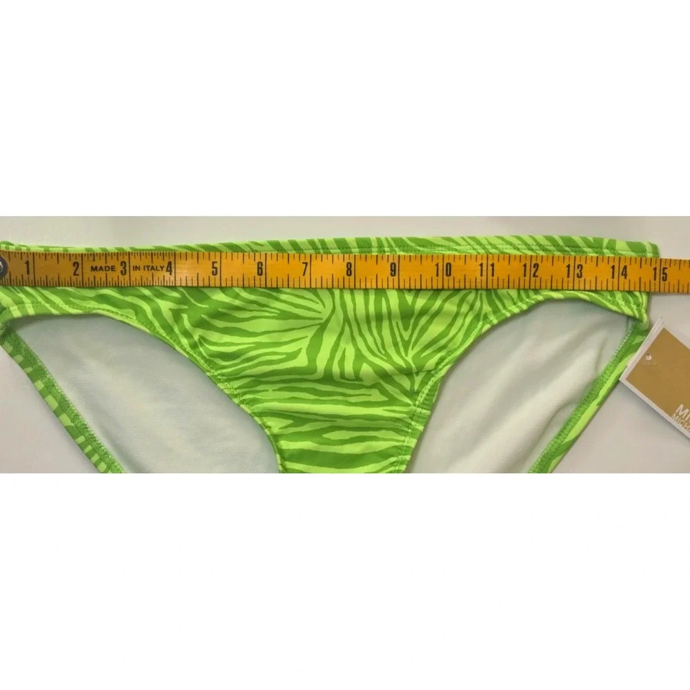 Michael Kors One Shoulder O-Ring 2 piece swimsuit Women's S Green Apple NWT‎